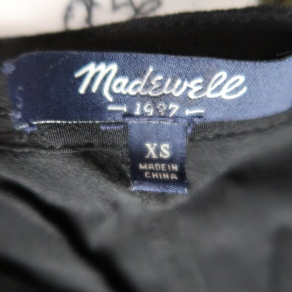 Madewell color block sleeveless Black Blue button front shirt dress XS - Picture 3 of 8